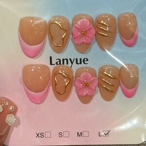 Pink and Gold Nail Art Set